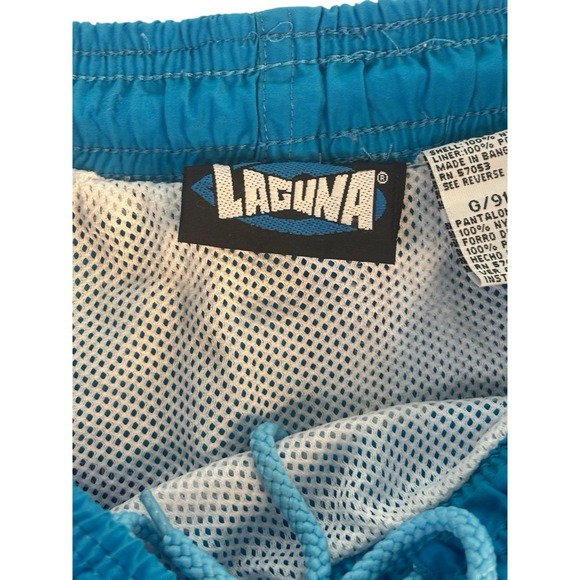 Laguna Swim Trunks Mens Large Blue Black Lined - Picture 3 of 6